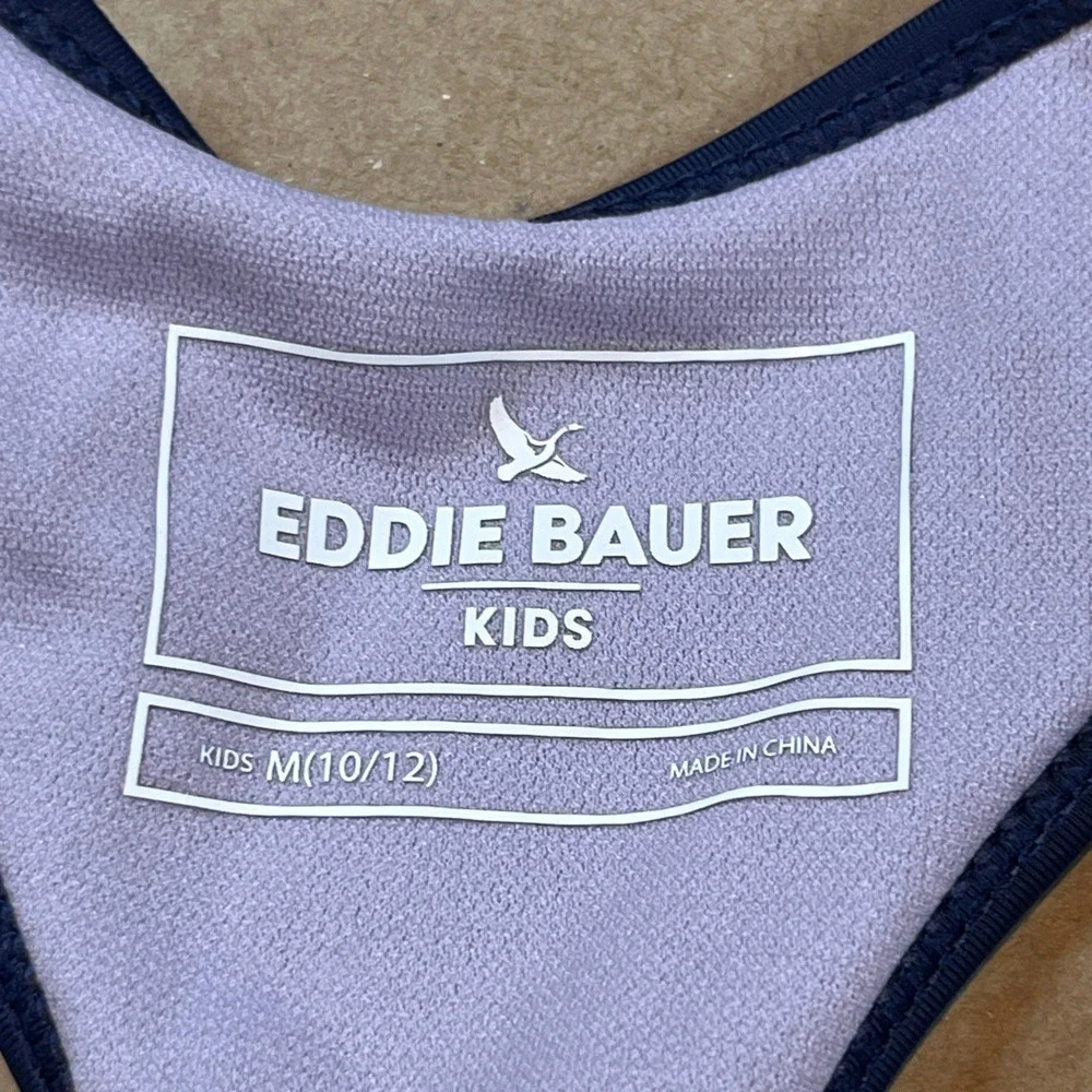 Eddie Bauer Kids Medieval Blue Tankini Swim Top EB000348C Navy Racerback M 10/12